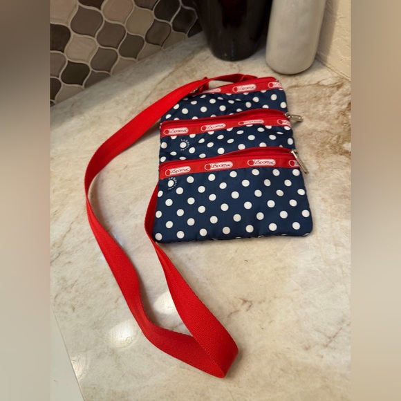 LeSportsac Navy and Red Polka Dot Bag - Picture 10 of 10